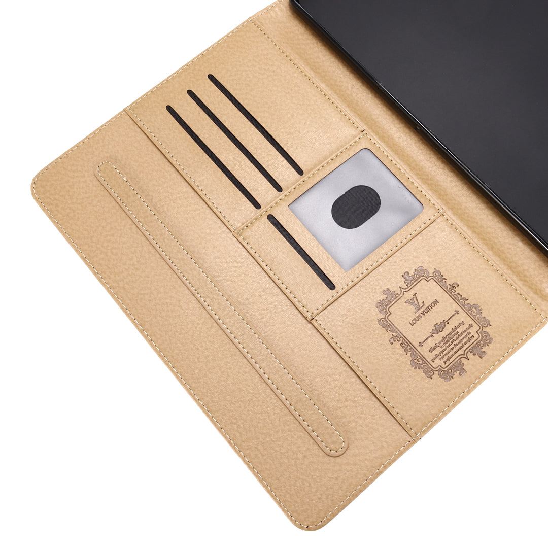 3D embosované pouzdro s monogramem na plátně Apple iPad Flip Cover s funkcí stojánku
