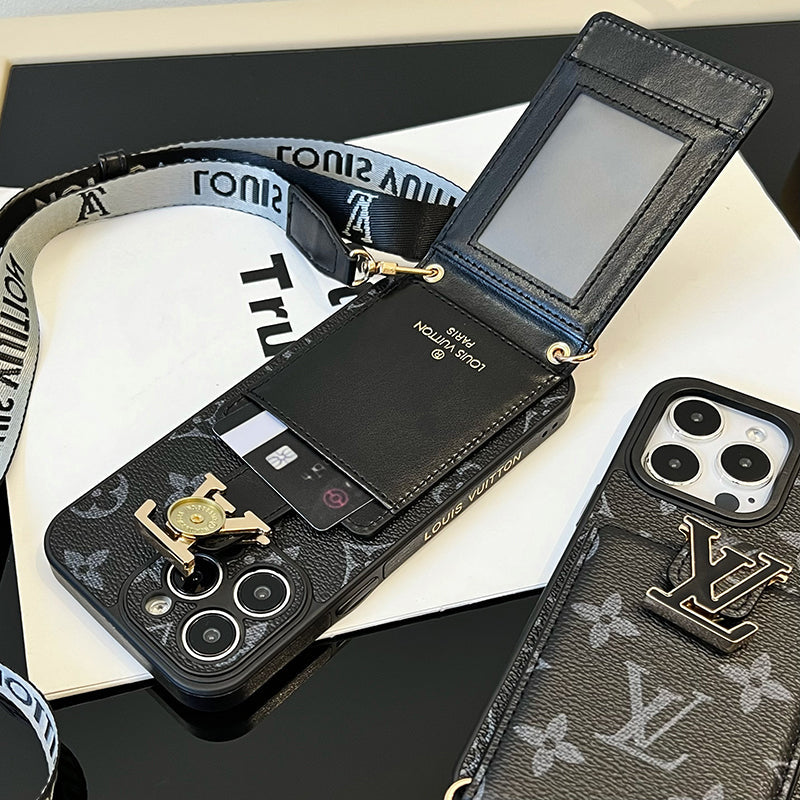 Luxusní Card Bag Řetízkové černé pouzdro na iPhone