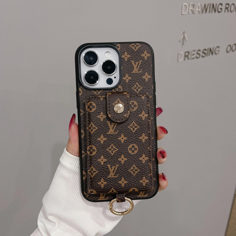 Luxusní Card Bag Pouzdro na iPhone v klasické barvě