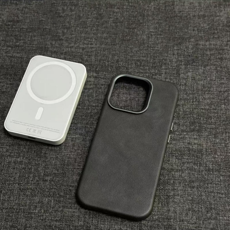 Funda clásica de cuero genuino para iPhone