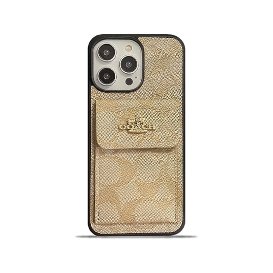 Klassisk iPhone-deksel med kortholder lommebok kaffe -SZK240425