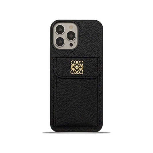 Luksus iPhone-deksel med kortholder Sort-QBK240603