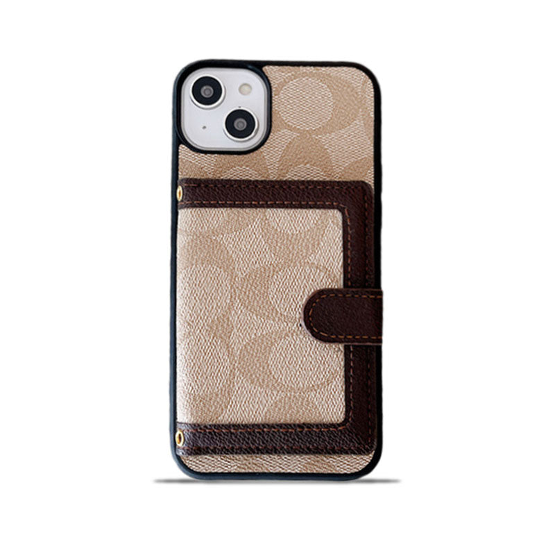 Klassische iPhone-Hülle mit Brieftasche und Umhängeriemen, Weiß -XK240402