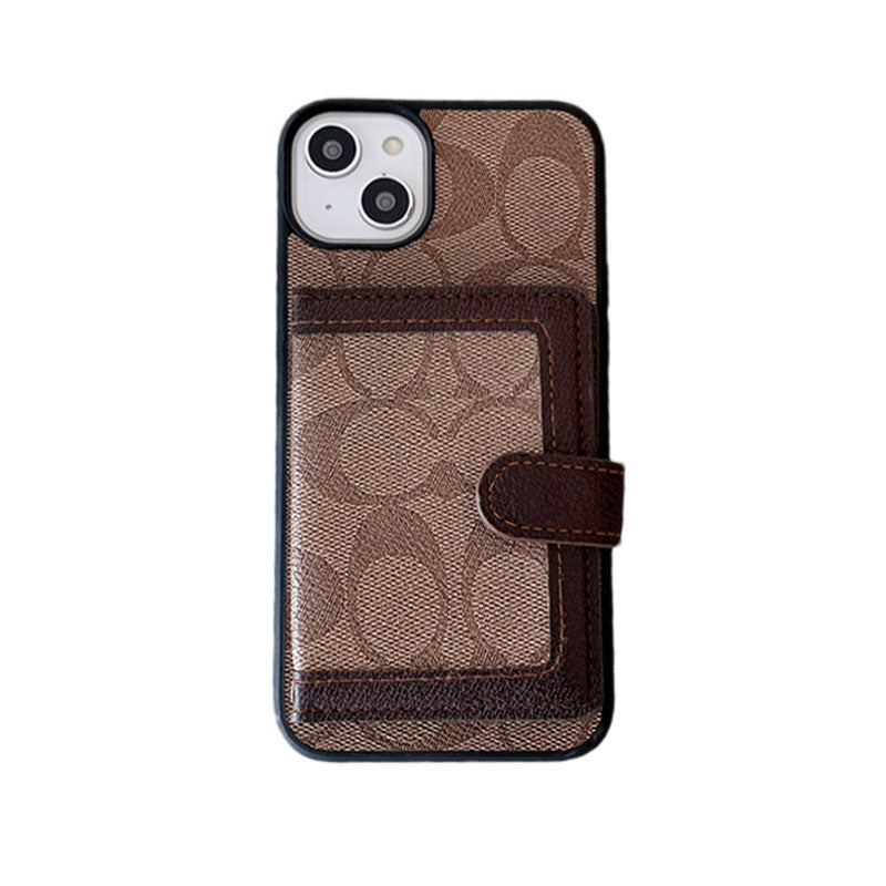 Klassische iPhone-Hülle mit Brieftasche und Umhängeriemen, Weiß -XK240402