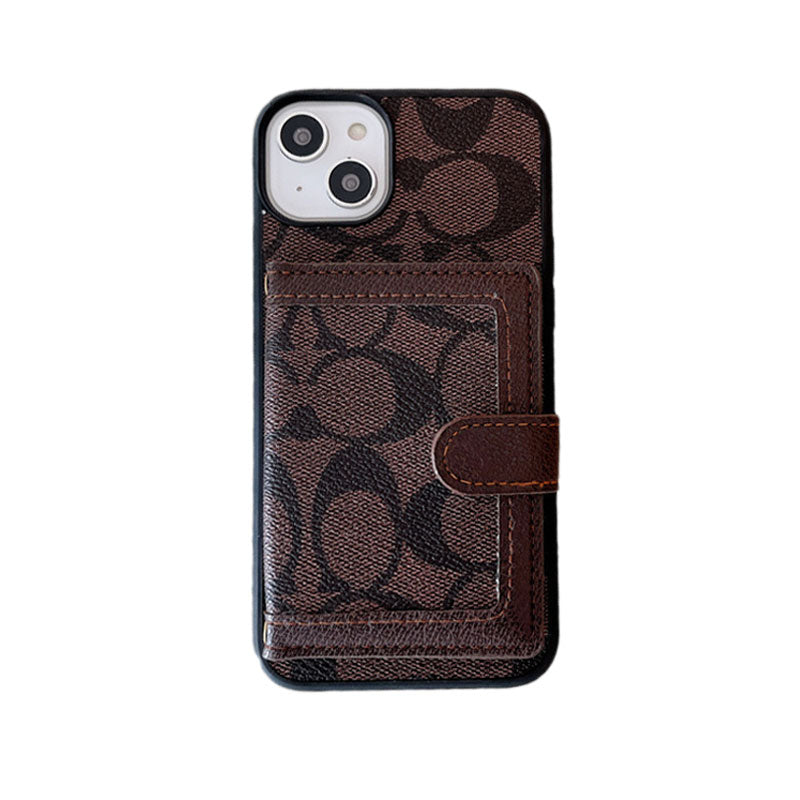 Klassische iPhone-Hülle mit Brieftasche und Umhängeriemen, Weiß -XK240402
