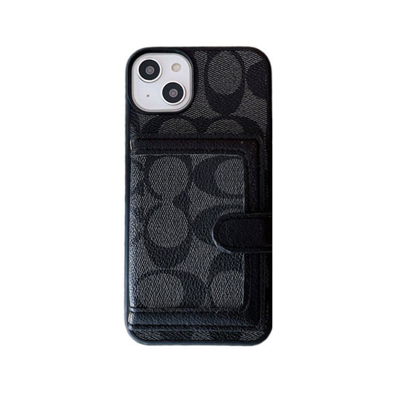Klassische iPhone-Hülle mit Brieftasche und Umhängeriemen, Weiß -XK240402
