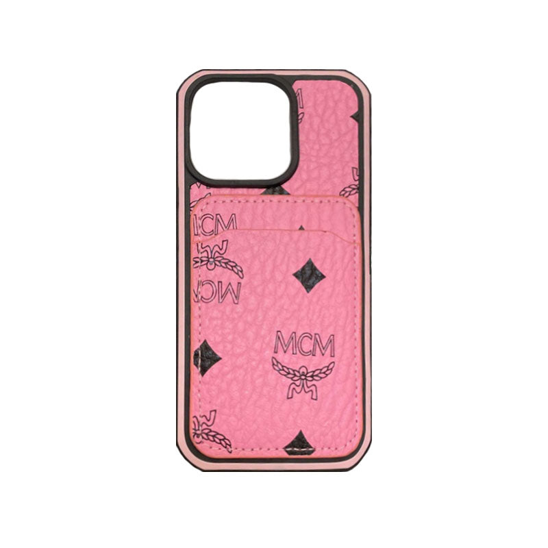 Pouzdro MCM iPhone s držákem karty žluté-MCK240603