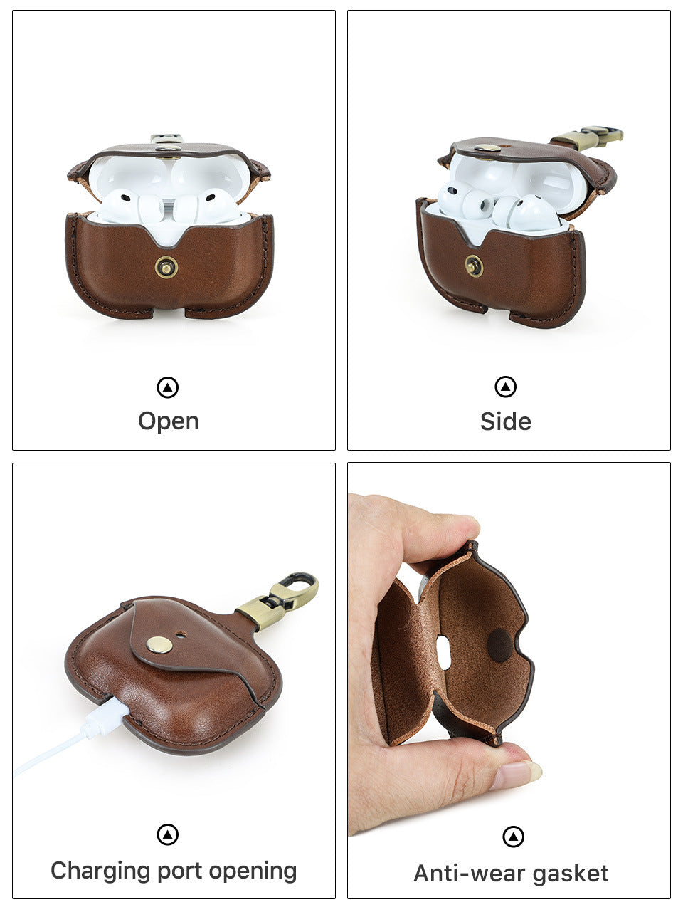 Skórzane etui Airpods Pro 3 z klipsem