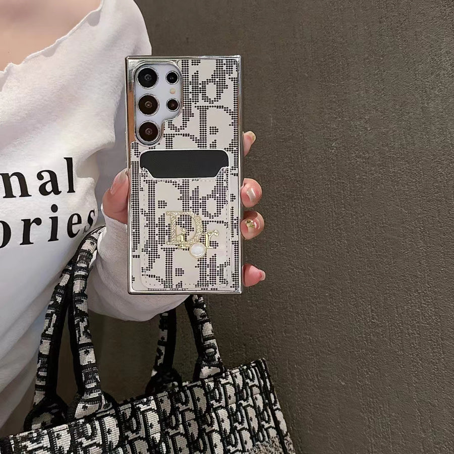 Elegantní ikonické módní pouzdro na Samsung s kapsou na karty