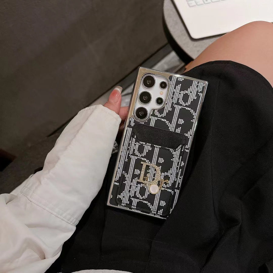 Elegantní ikonické módní pouzdro na Samsung s kapsou na karty