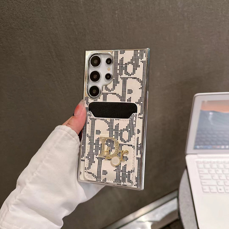 Elegantní ikonické módní pouzdro na Samsung s kapsou na karty