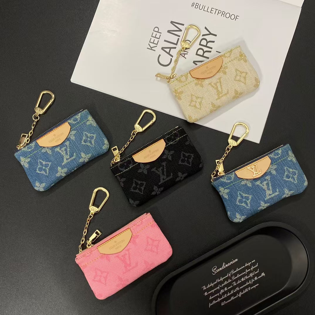 Luxus-Monogramm-Münzbeutel – stilvolle, kompakte Schlüsselanhänger-Geldbörse