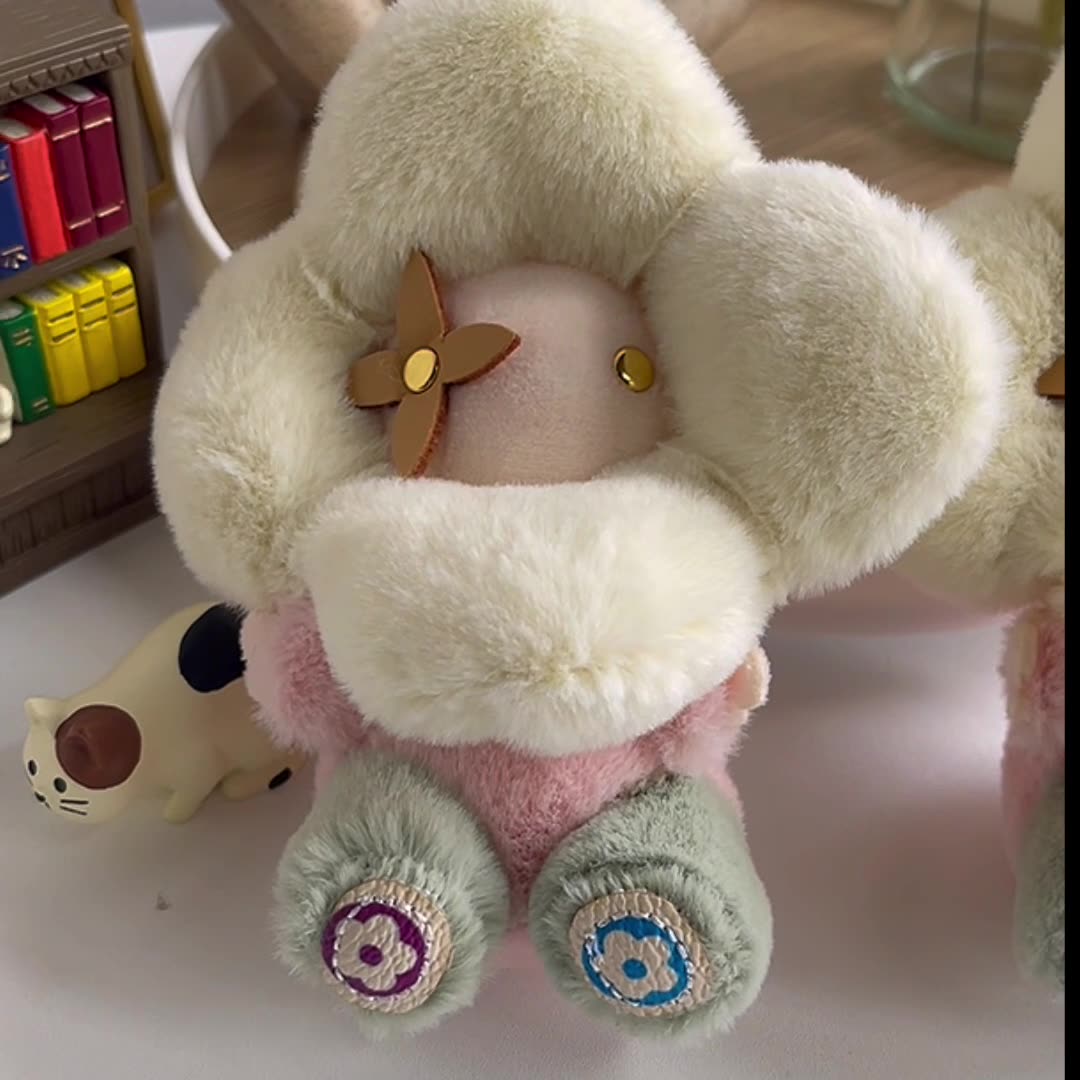 Simpatico portachiavi in ​​peluche con girasole – Ciondolo per borsa per bambole Vivienne da donna, decorazione per zaino per auto