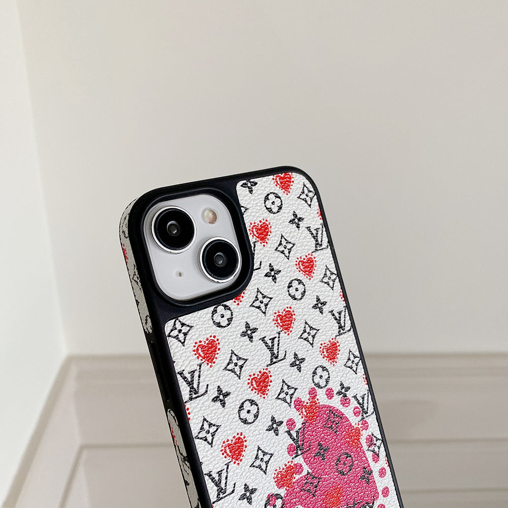 Luxusní balónkové & kožené pouzdro na iPhone se srdcem