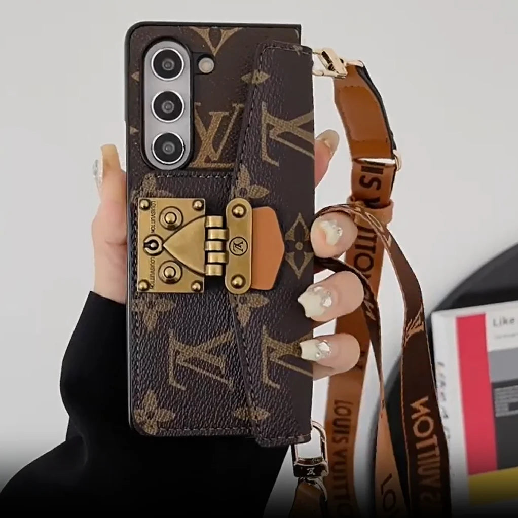 BORSA PER CARTE DI BLOCCO DI lusso A TRACOLLA CON CATENA SAMSUNG Z FOLD CASE