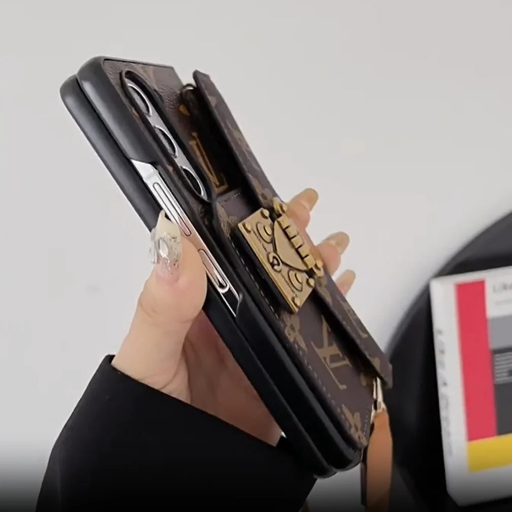 BORSA PER CARTE DI BLOCCO DI lusso A TRACOLLA CON CATENA SAMSUNG Z FOLD CASE