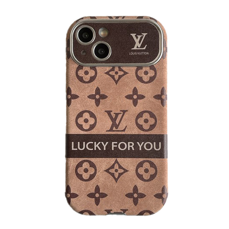 Luxusní hnědé & černé klasické kožené pouzdro na iPhone