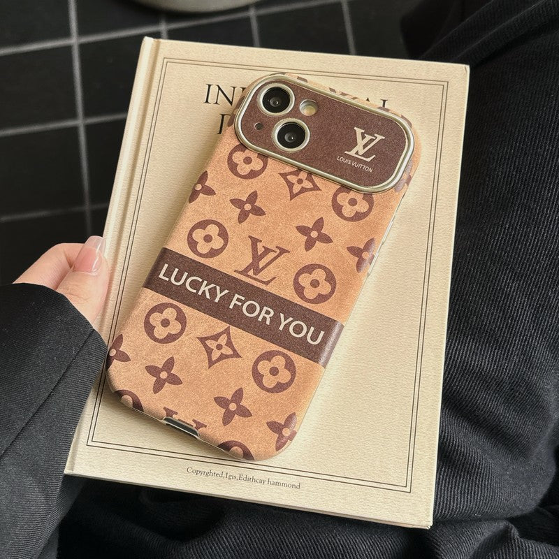 Luxusní hnědé & černé klasické kožené pouzdro na iPhone