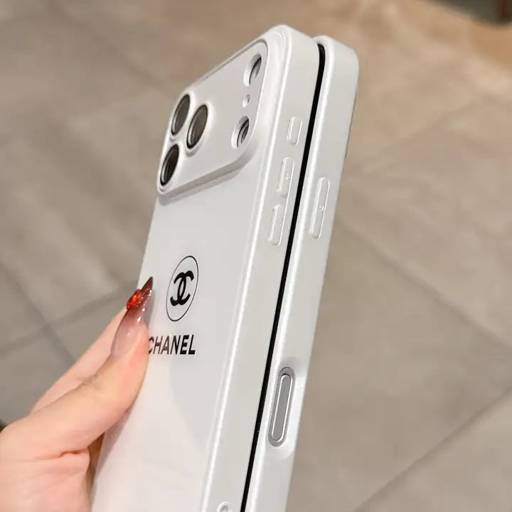 حافظة iPhone الكلاسيكية البسيطة الفاخرة - إصدار أبيض لامع