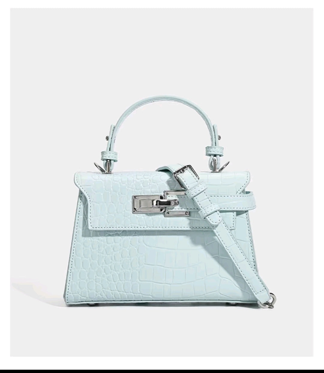 鱷魚紋輕奢凱莉包