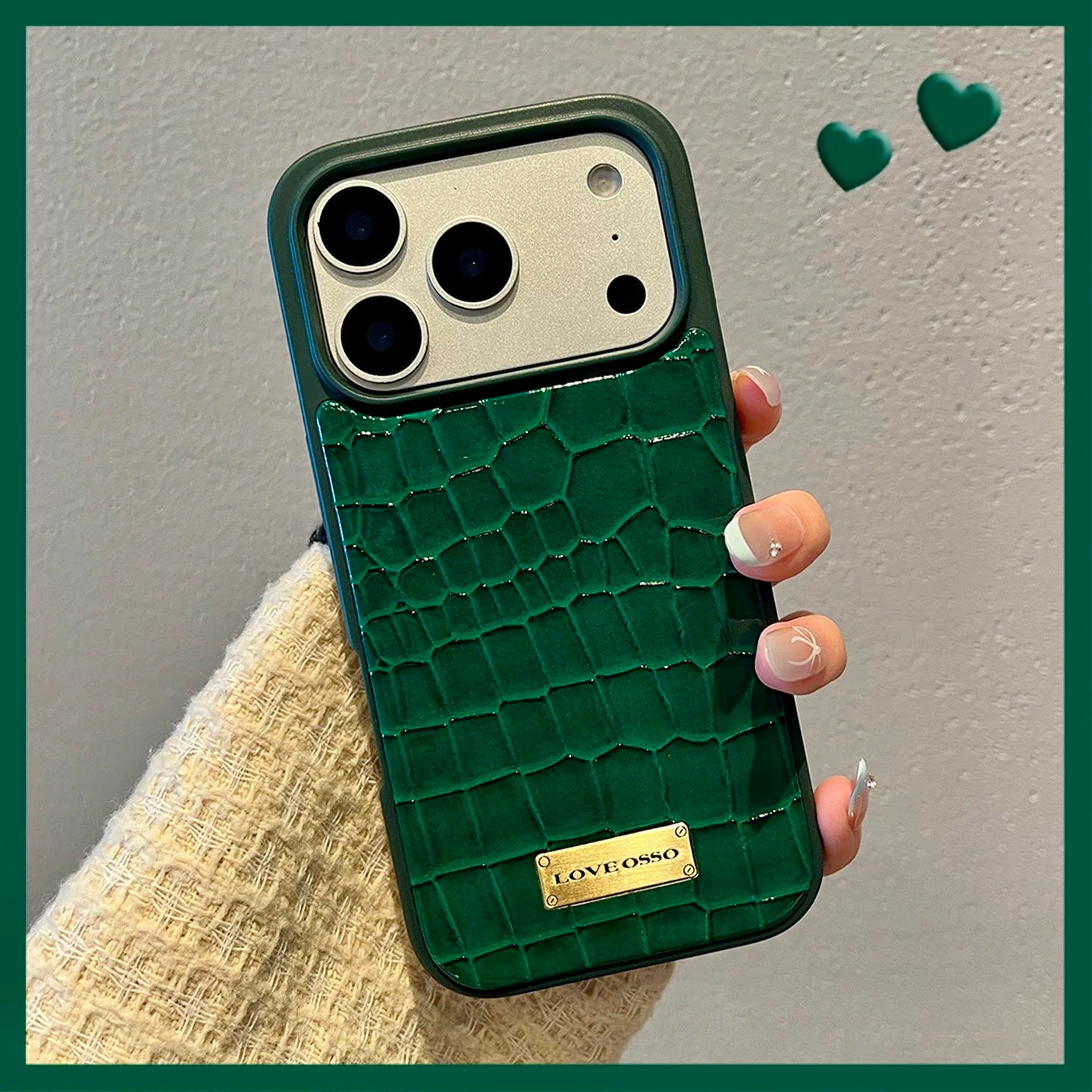 Custodia per iPhone di lusso con texture coccodrillo