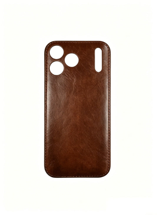 Husă pentru iPhone din piele tăbăcită vegetală artizanală Kakavy – Ediție Vintage Patina