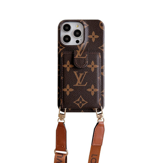 Luxe kaarttas Crossbody ketting iPhone-hoesje
