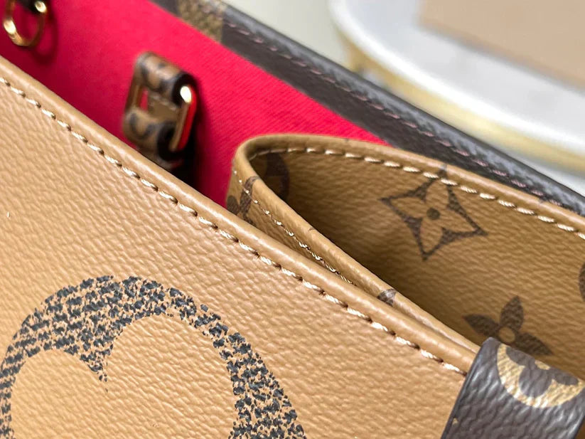 Luxe Monogram Læder Tote BagHåndtaske