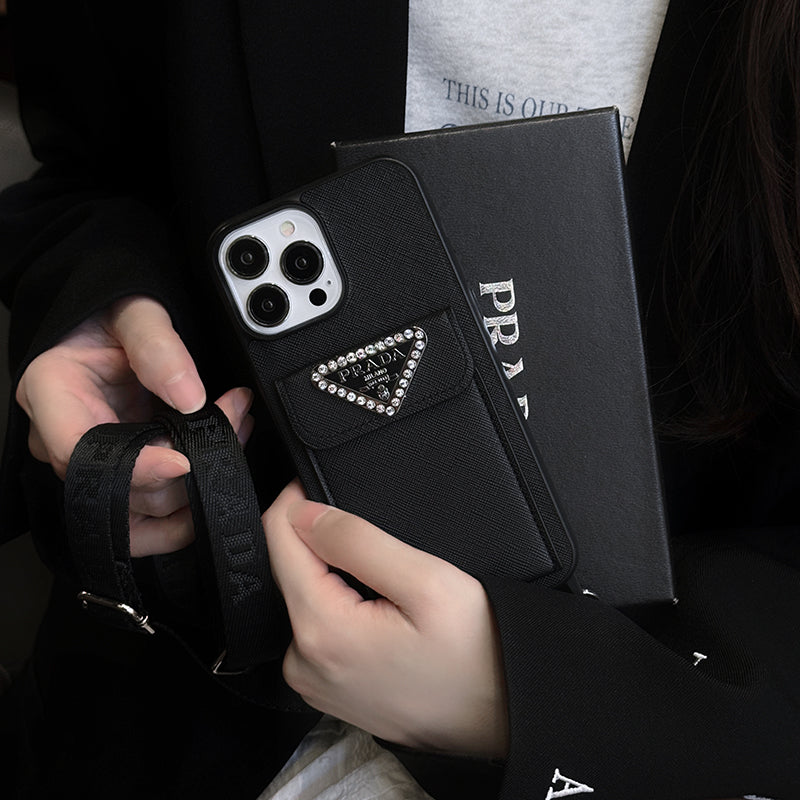 Luxusní crossbody kožené pouzdro na iPhone