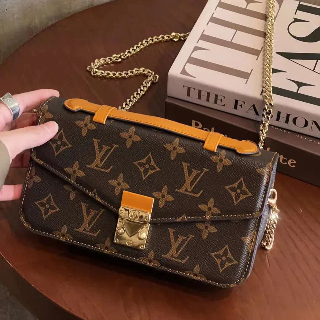 Monogram lærredstaske Håndholdt Crossbody Chain Mobiltelefon