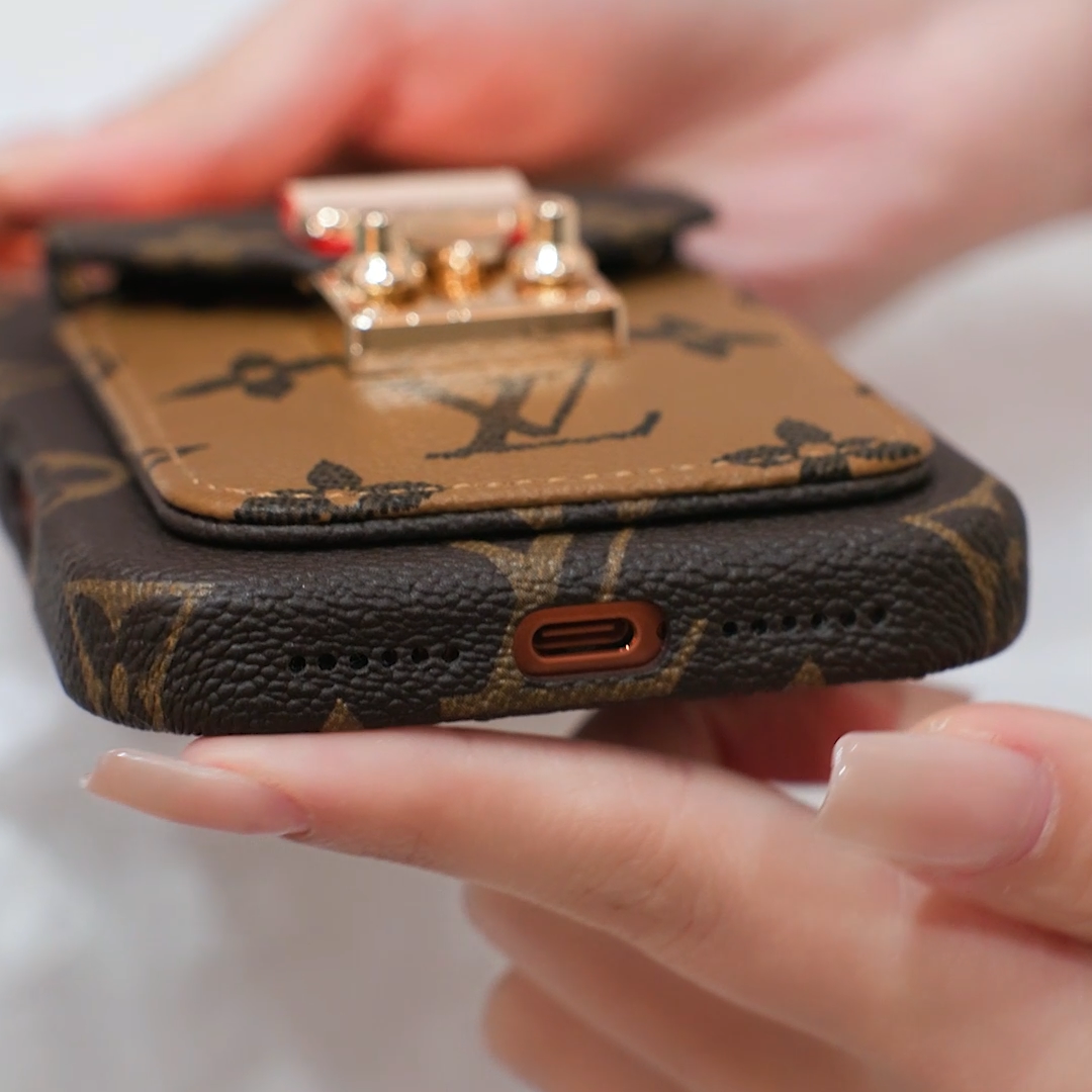Luksus-inspireret læderkortlomme iPhone-etui