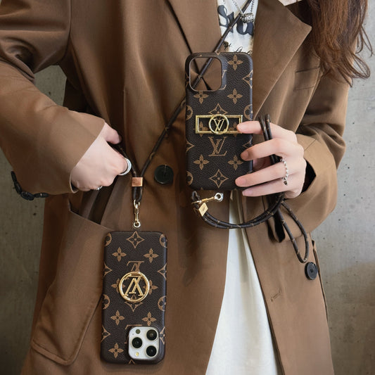Luxe iPhone-hoesje met kaarthouder en ketting
