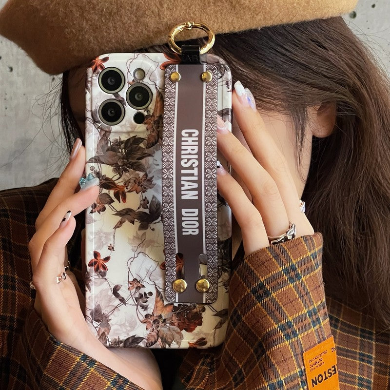 Custodia per iPhone con cinturino alla moda in foglia d'acero