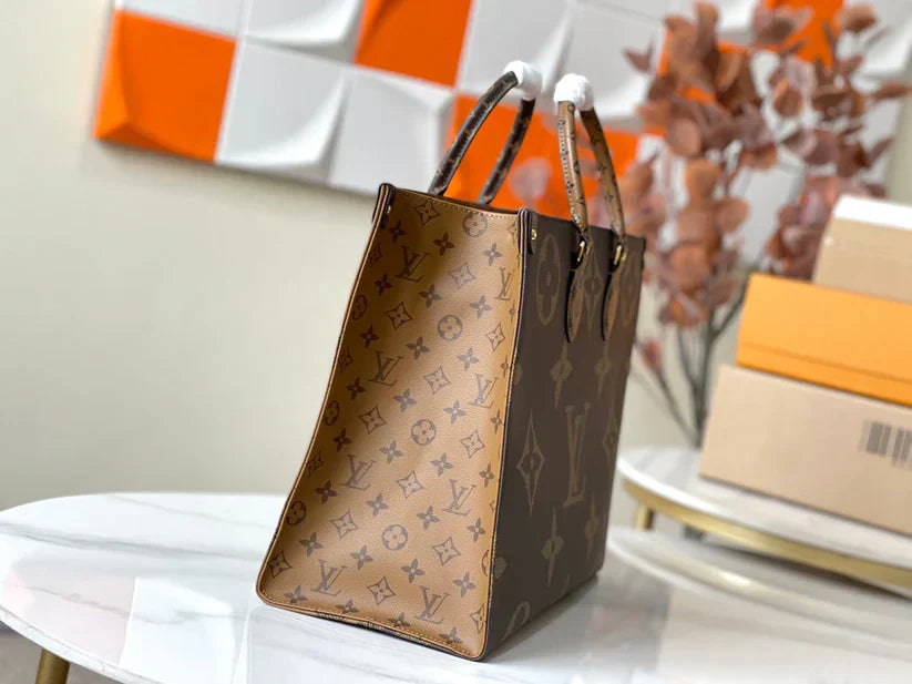 Luxe Monogram Læder Tote BagHåndtaske