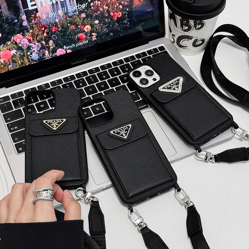 Luxusní crossbody kožené pouzdro na iPhone