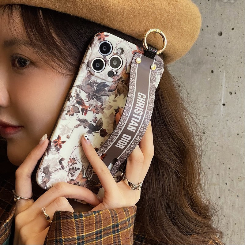 Custodia per iPhone con cinturino alla moda in foglia d'acero