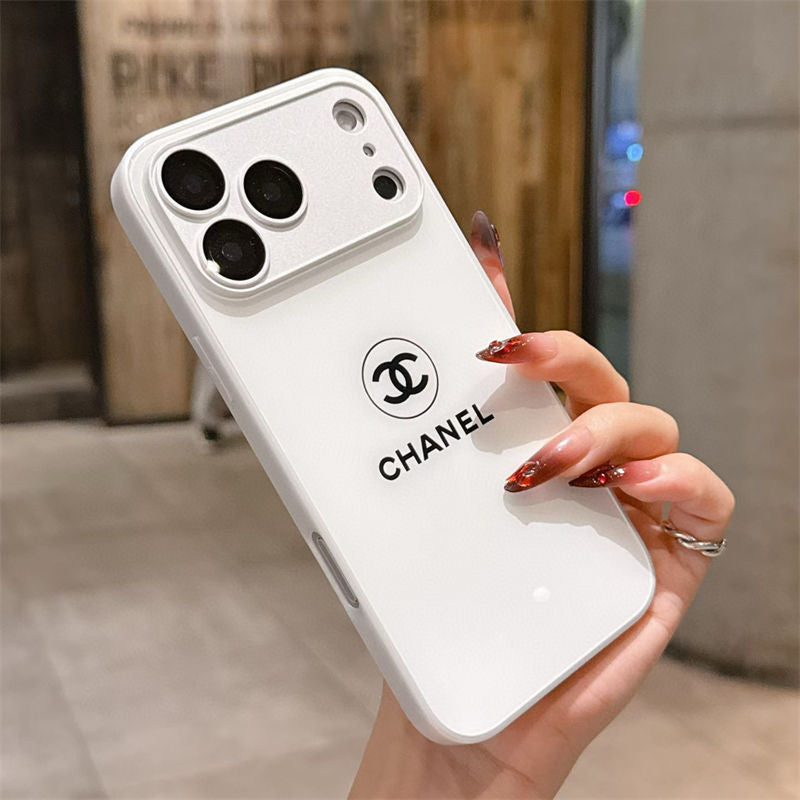 حافظة iPhone الكلاسيكية البسيطة الفاخرة - إصدار أبيض لامع