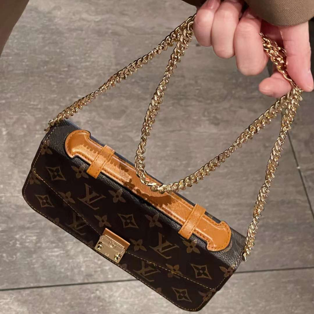 Monogram lærredstaske Håndholdt Crossbody Chain Mobiltelefon