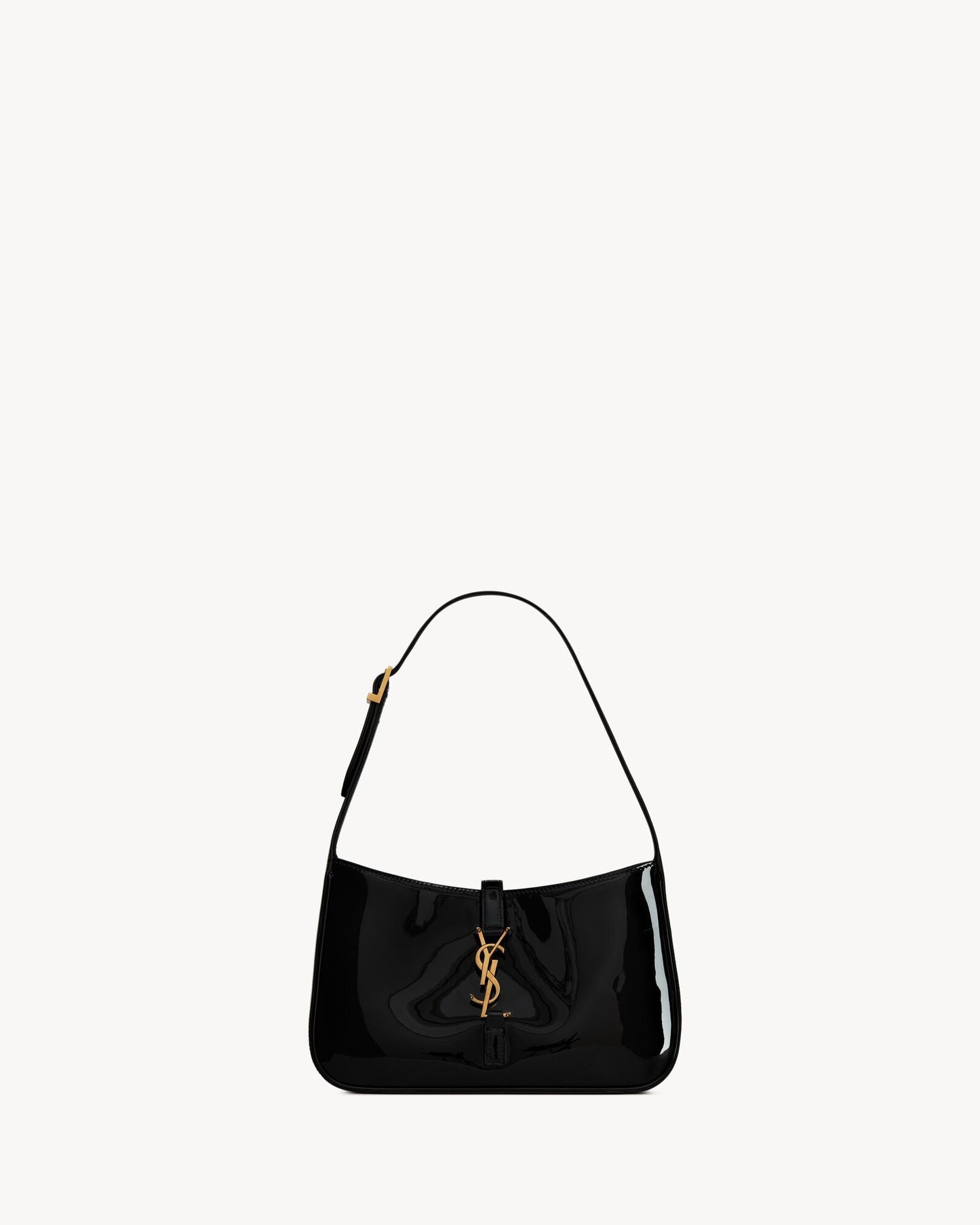 Saint Laurent Le 5 à 7 Hobo aus Lackleder – Burgunder Eleganz