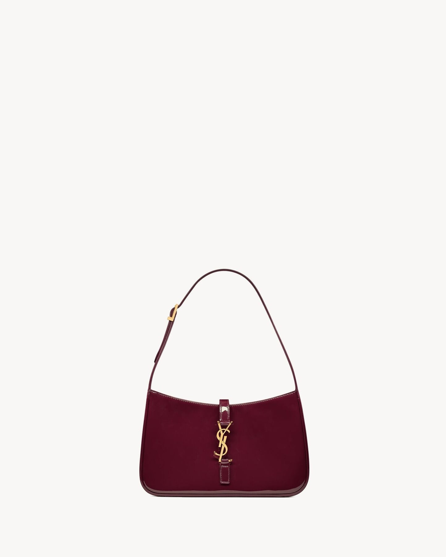 Saint Laurent Le 5 à 7 Hobo aus Lackleder – Burgunder Eleganz