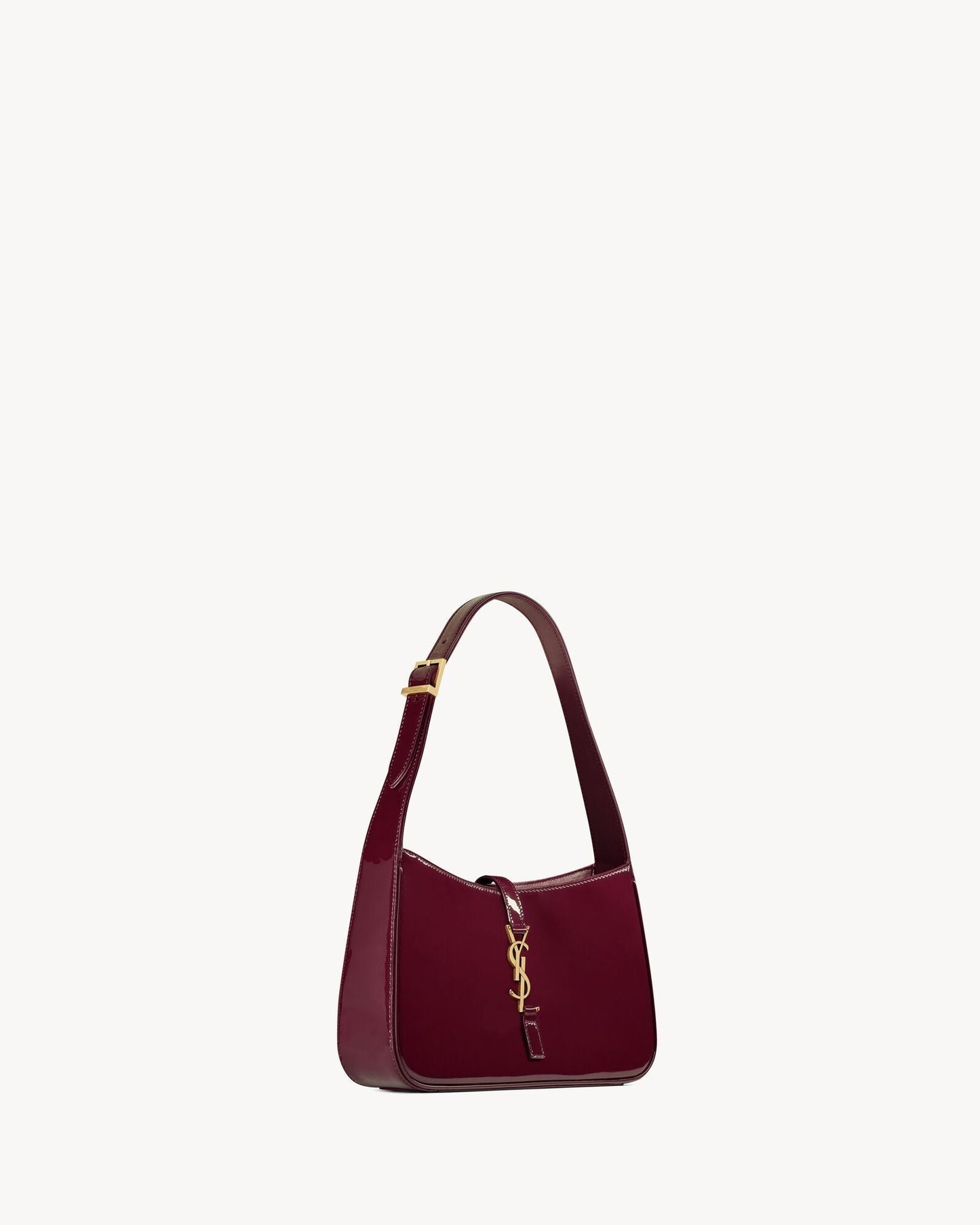 Saint Laurent Le 5 à 7 Hobo aus Lackleder – Burgunder Eleganz