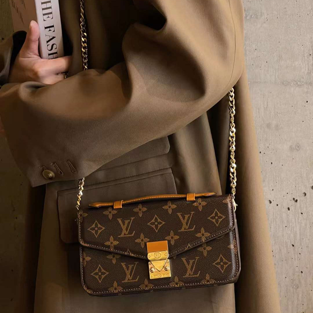 Monogram lærredstaske Håndholdt Crossbody Chain Mobiltelefon