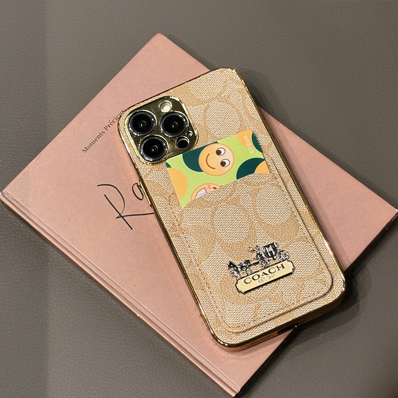 Klasikinis kortelių maišelio odinis iPhone dėklas