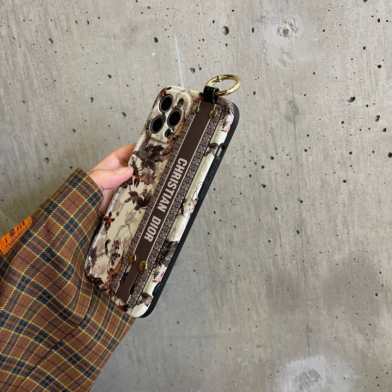 Custodia per iPhone con cinturino alla moda in foglia d'acero