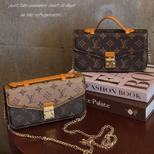 Monogram plátěná taška Hand Held Crossbody Řetízek mobilní telefon