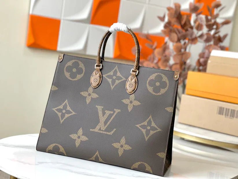 Luxe Monogram Læder Tote BagHåndtaske