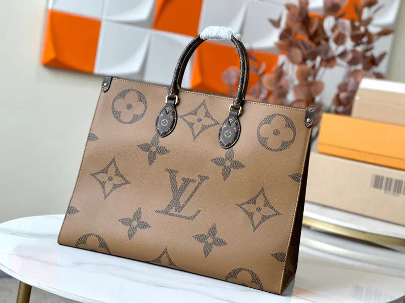 Luxe Monogram Læder Tote BagHåndtaske