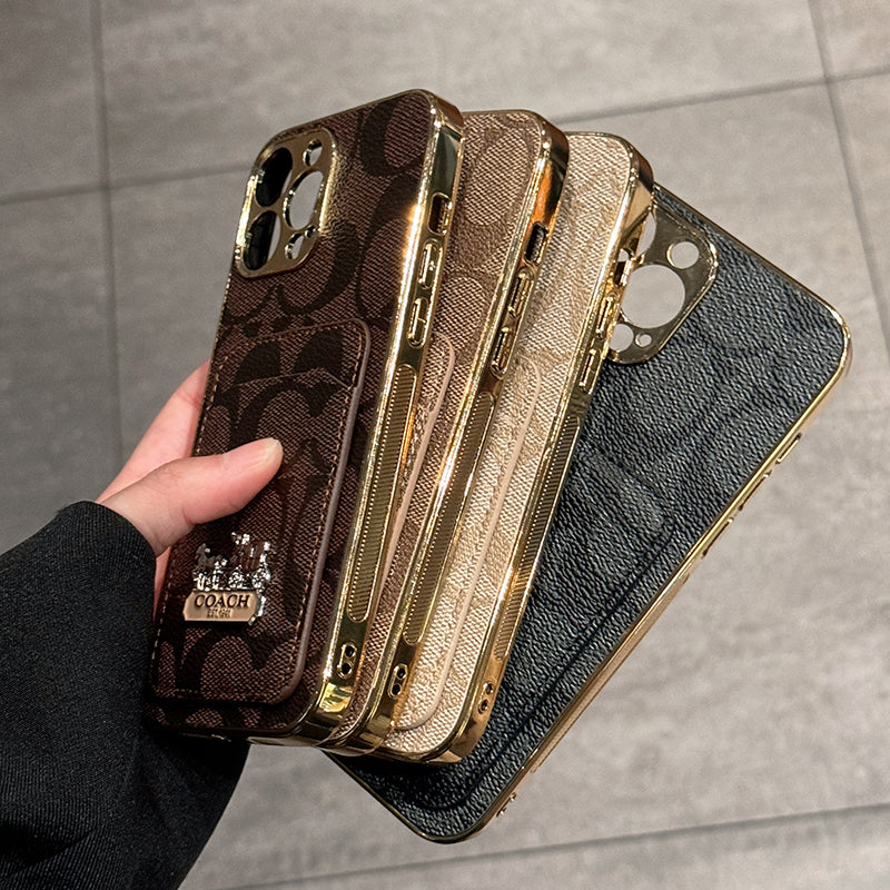 Klasikinis kortelių maišelio odinis iPhone dėklas