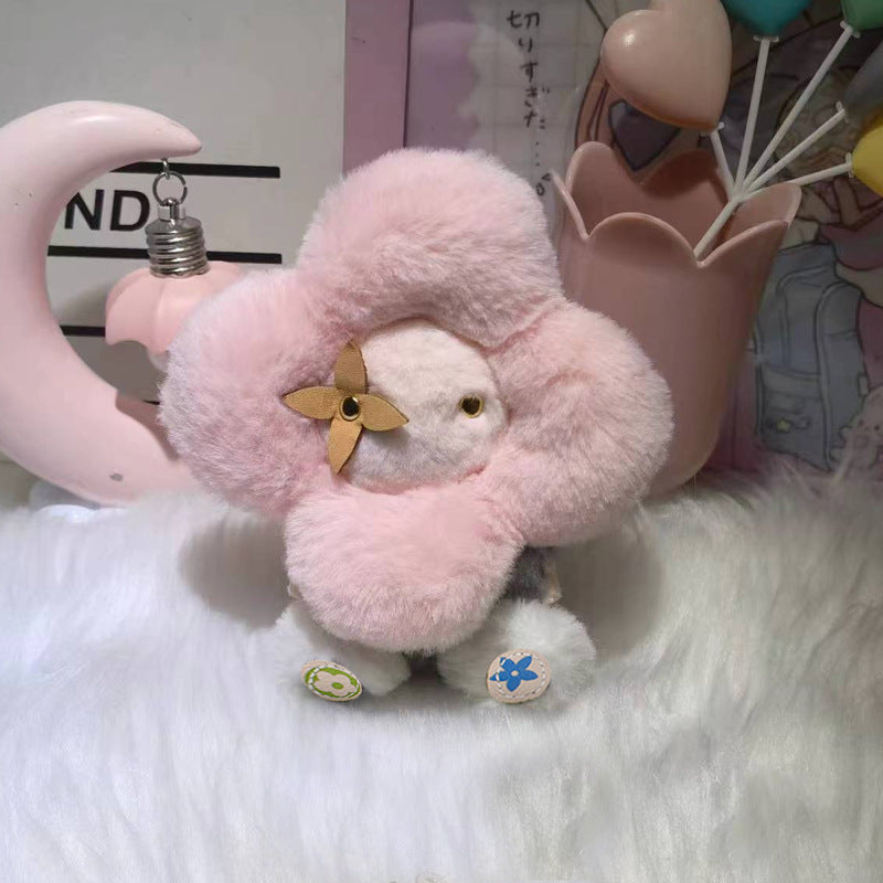 Simpatico portachiavi in ​​peluche con girasole – Ciondolo per borsa per bambole Vivienne da donna, decorazione per zaino per auto