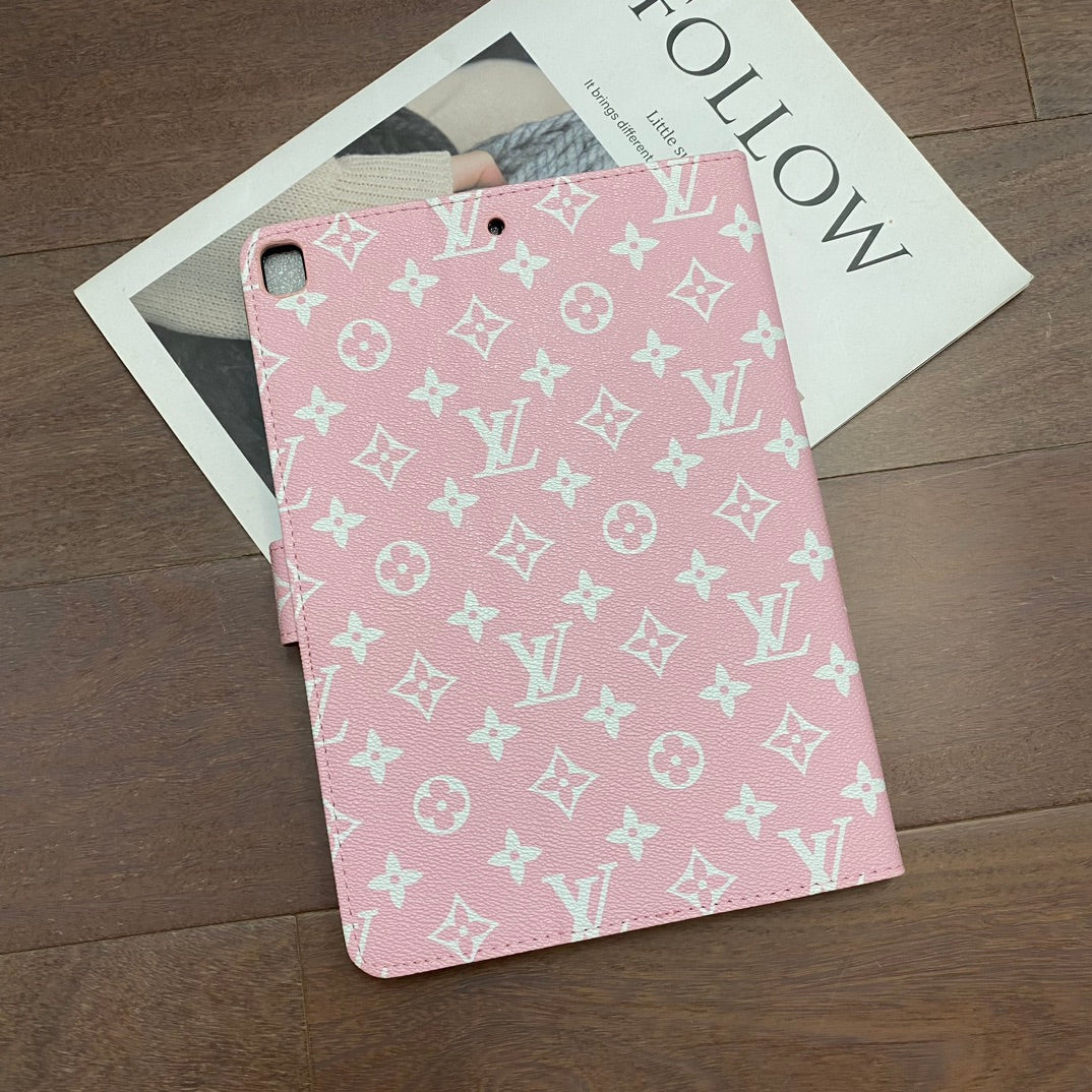 Elegantní Monogram Canvas Flip Cover Ochranné kožené pouzdro Apple iPad